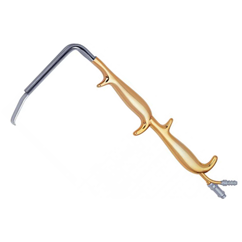 TEBBETTS Retractor with Fiber Optic Illumuination and Irrigation Tube with double handle